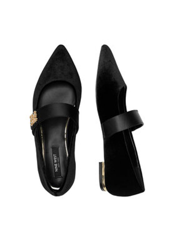 Nine West Baleriny 8168-1 Czarny. Kolor: czarny. Materiał: materiał