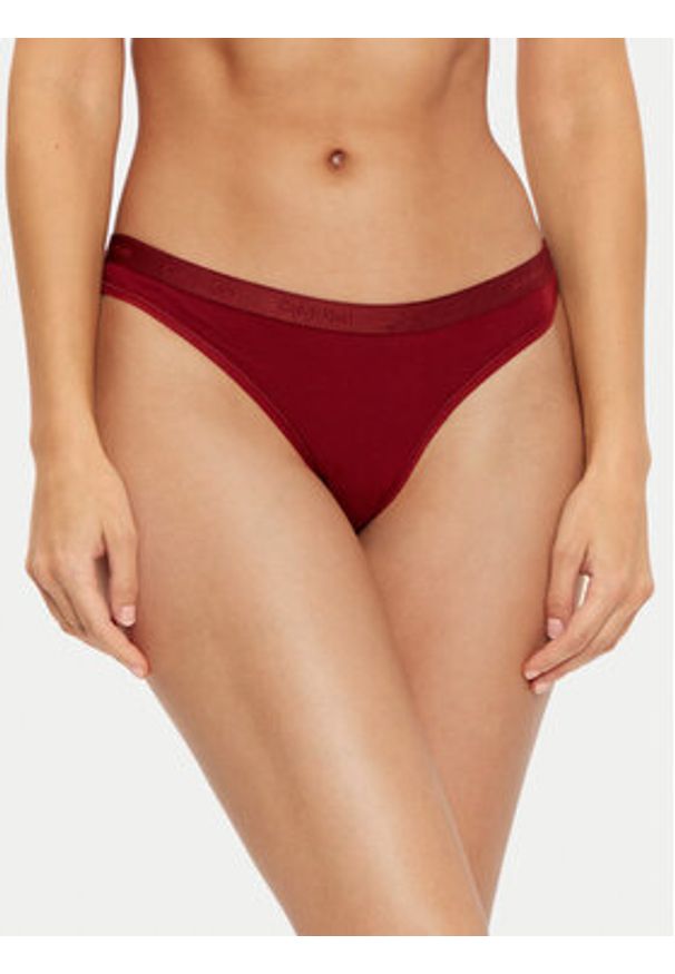 Calvin Klein Underwear Komplet stringów Thong 3pk 000QD5244E Kolorowy. Materiał: bawełna. Wzór: kolorowy