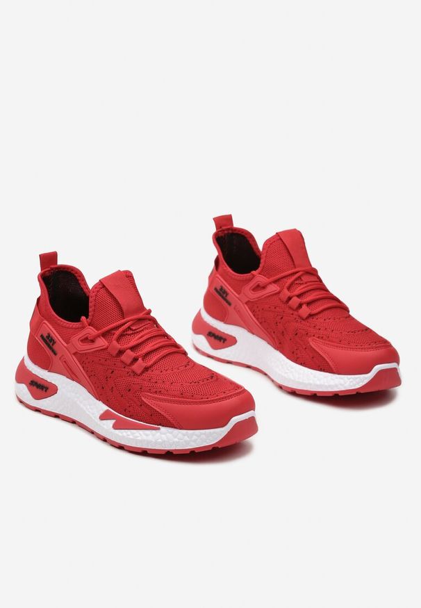 Born2be - Czerwone Buty Sportowe przed Kostkę Wsuwane z Elastyczną Cholewką Ripavela. Okazja: na co dzień. Wysokość cholewki: przed kostkę. Zapięcie: bez zapięcia. Kolor: czerwony. Szerokość cholewki: normalna