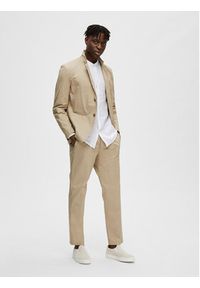 Selected Homme Chinosy 16088515 Beżowy Regular Fit. Kolor: beżowy. Materiał: bawełna #4
