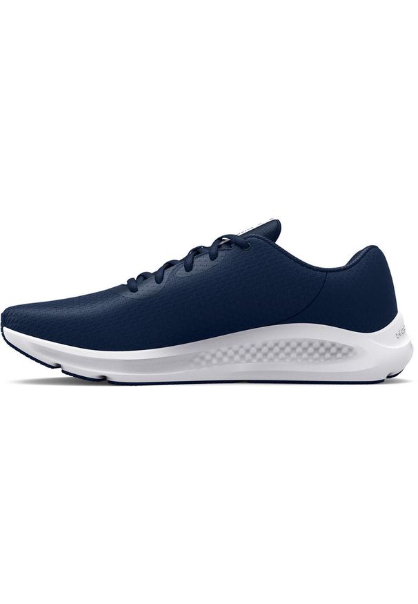 Buty do biegania męskie Under Armour Charged 3 Pursuit. Zapięcie: sznurówki. Kolor: niebieski. Materiał: tkanina, materiał. Szerokość cholewki: normalna. Sport: turystyka piesza