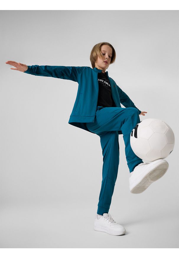 4f - 4F Spodnie sportowe szybkoschnące chłopięce - turkusowe 158/164 (12-14 lat). Kolor: turkusowy. Sezon: lato. Sport: fitness