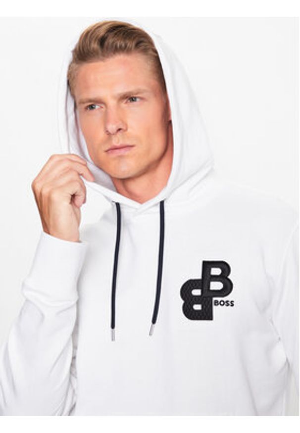 BOSS - Boss Bluza 50499925 Biały Regular Fit. Kolor: biały. Materiał: bawełna