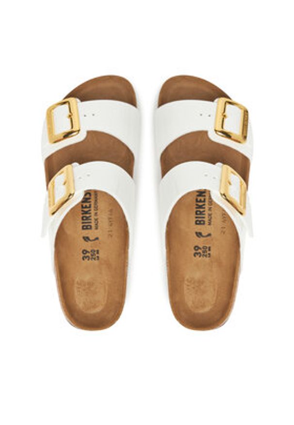 Birkenstock Klapki Sydney Cushion Buckle 1029438 Biały. Kolor: biały. Materiał: skóra