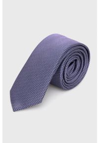Hugo - HUGO krawat jedwabny kolor fioletowy. Kolor: fioletowy. Materiał: jedwab