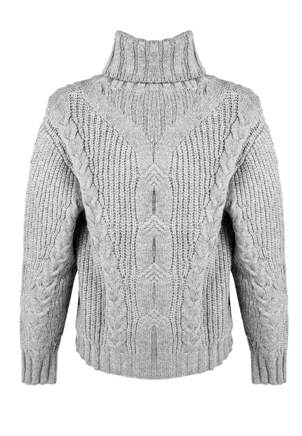 Silvian Heach Sweter | PGA22004MA | Kobieta | Szary. Typ kołnierza: golf. Kolor: szary. Materiał: wełna, akryl, poliester, nylon, elastan. Wzór: aplikacja, ze splotem