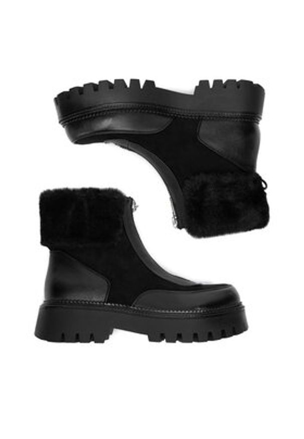 DeeZee Botki 19001-1 Czarny. Kolor: czarny. Materiał: materiał