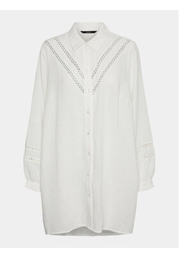 Vero Moda Curve Sukienka koszulowa Chris 10301894 Biały Regular Fit. Kolor: biały. Materiał: syntetyk. Typ sukienki: koszulowe