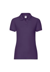 FRUIT OF THE LOOM - Koszulka Polo Damska. Typ kołnierza: polo. Kolor: fioletowy