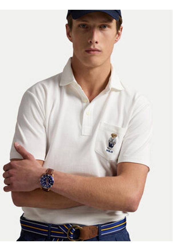 Polo Ralph Lauren Polo 710963818001 Biały Custom Fit. Typ kołnierza: polo. Kolor: biały. Materiał: bawełna