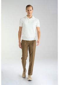 Pako Lorente - PAKO LORENTE – Jasnobrązowe garniturowe spodnie męskie z wełną. Kolor: brązowy. Materiał: wełna. Styl: elegancki #8