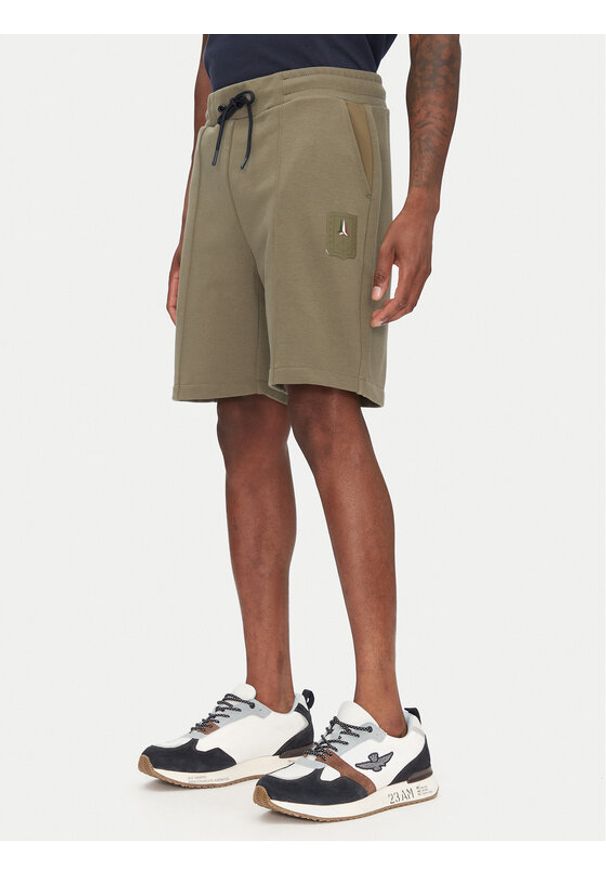 Aeronautica Militare Szorty sportowe 251BF020F584 Khaki Regular Fit. Kolor: brązowy. Materiał: bawełna. Styl: sportowy