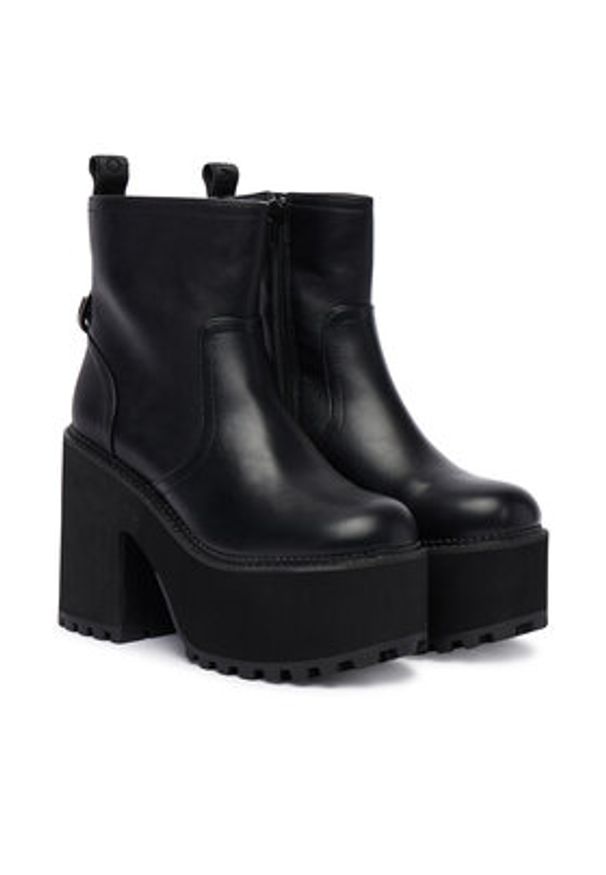 Buffalo Botki Killah Zip Boot Mid 1622374 Czarny. Kolor: czarny. Materiał: skóra