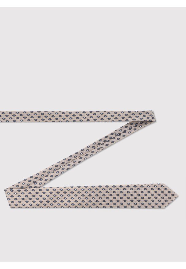 Pako Lorente - PAKO LORENTE - Beżowy krawat w mikrowzór. Kolor: beżowy. Materiał: poliester