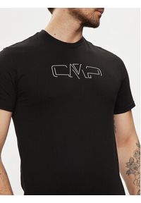 CMP T-Shirt 32D8147P Czarny Regular Fit. Kolor: czarny. Materiał: bawełna