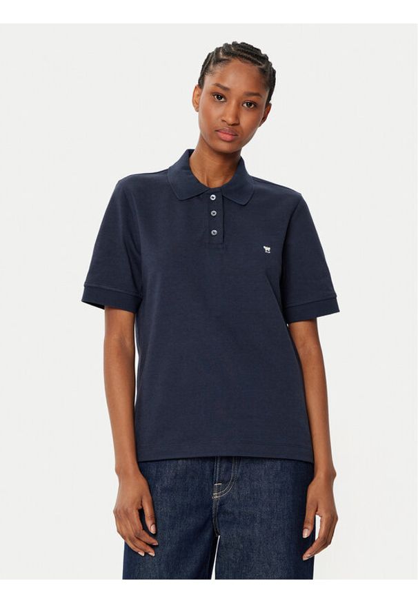 Weekend Max Mara Polo Scena 2515951011 Granatowy Regular Fit. Typ kołnierza: polo. Kolor: niebieski. Materiał: wiskoza, bawełna