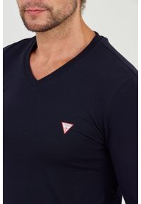 Guess - GUESS Granatowy męski longsleeve Core Tee, Rozmiar M. Kolor: niebieski. Długość rękawa: długi rękaw #3