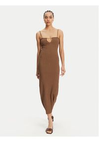 JACQUEMUS Sukienka dzianinowa 24E241KN358-2355 Brązowy Regular Fit. Kolor: brązowy. Materiał: wiskoza #5