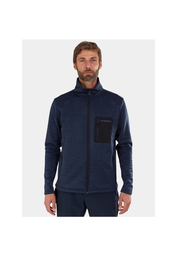 FUNDANGO - Sweter Męski Fundango Revolution. Kolor: niebieski. Materiał: polar, materiał. Sport: turystyka piesza
