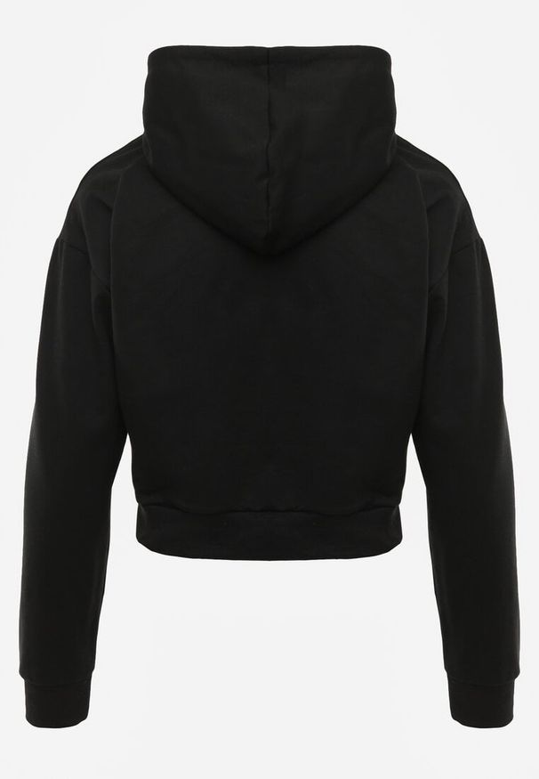 Renee - Czarna Bluza z Kapturem i Bawełną Ozdobiona Ściągaczami Evianae. Okazja: na co dzień, na spacer. Typ kołnierza: kaptur. Kolor: czarny. Materiał: bawełna. Długość rękawa: długi rękaw. Długość: długie. Wzór: aplikacja. Styl: casual