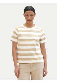 Tom Tailor T-Shirt 1040584 Beżowy Regular Fit. Kolor: beżowy. Materiał: bawełna #6