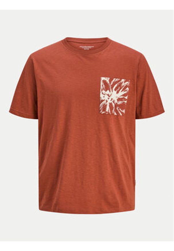Jack & Jones T-Shirt Split 12272995 Brązowy Regular Fit. Kolor: brązowy. Materiał: bawełna