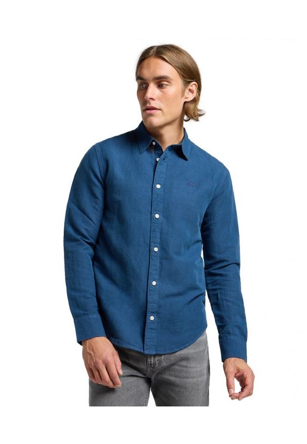 Lee - MESKA KOSZULA LEE PATCH SHIRT ORION BLUE 112364107