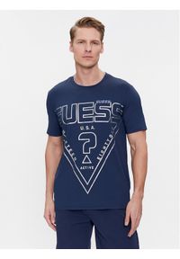 Guess T-Shirt Lugh Z4RI07 KC220 Niebieski Slim Fit. Kolor: niebieski. Materiał: syntetyk #1