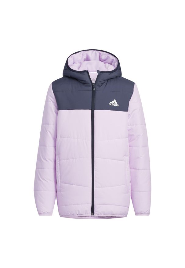 Adidas - Kurtka puchowa dla dzieci adidas. Kolor: różowy. Materiał: puch. Styl: sportowy