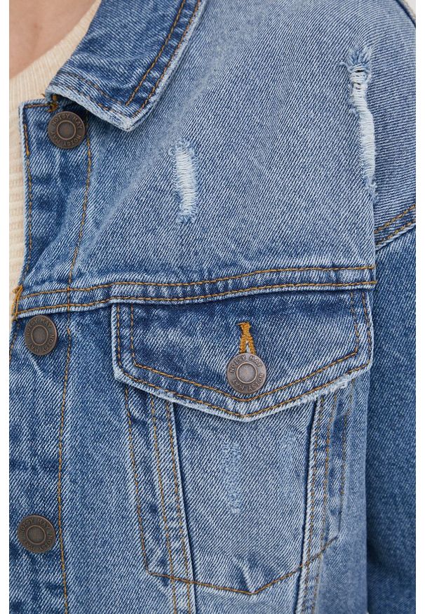 Noisy may - Noisy May kurtka jeansowa damska przejściowa. Okazja: na co dzień. Kolor: niebieski. Materiał: jeans. Styl: casual