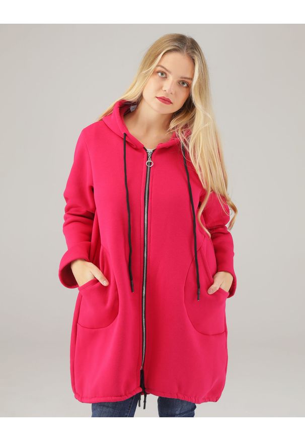 Unisono - LUŹNA BLUZA Z BAWEŁNY 109-22240A FUXIA. Materiał: bawełna