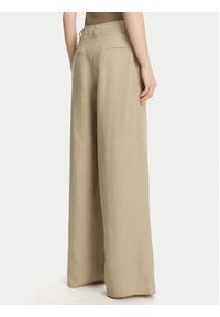 Marella Spodnie palazzo Zama 2513131132200 Khaki Regular Fit. Kolor: brązowy. Materiał: len #2