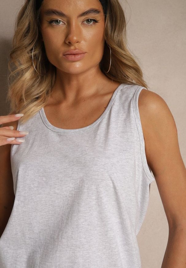 Renee - Szara Basicowa Koszulka z Bawełny Zirevina. Kolor: szary. Materiał: bawełna