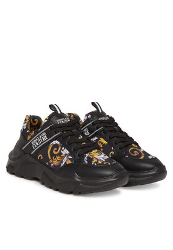Versace Jeans Couture Sneakersy 78YA3SC2 Czarny. Kolor: czarny. Materiał: skóra