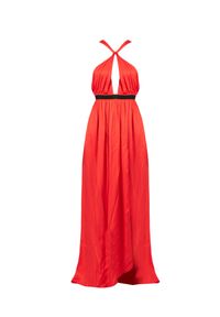 Pinko Sukienka "Anguria" | 1N13K0 A04F | Kobieta | Czerwony. Kolor: czerwony. Materiał: wiskoza. Długość rękawa: na ramiączkach. Sezon: lato. Typ sukienki: rozkloszowane, dopasowane. Styl: elegancki. Długość: maxi