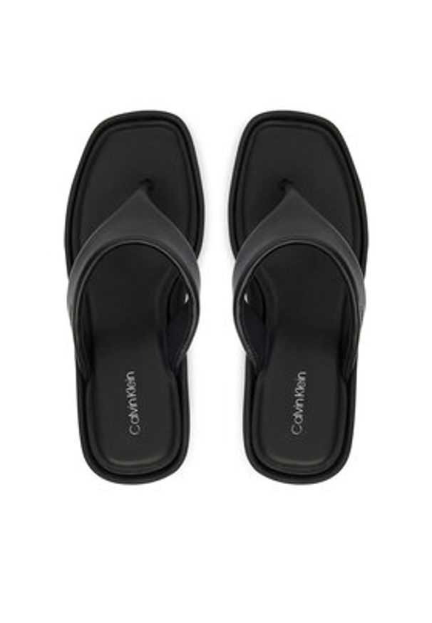 Calvin Klein Japonki Wedge 70 Sndl Thong Lth HW0HW02880 Czarny. Kolor: czarny. Materiał: skóra