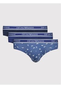 Komplet 3 par slipów Emporio Armani Underwear. Kolor: niebieski