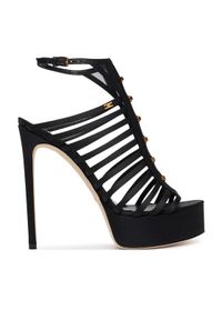 Elisabetta Franchi Sandały SA-92L-62E2-V790 Czarny. Kolor: czarny. Materiał: materiał #1