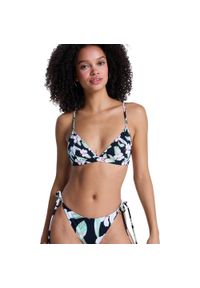 Roxy - Trójkątny stanik bikini dla Kobiety PRINTED ESSENTIALS Czarny. Kolor: czarny. Materiał: poliester, elastan, tkanina #1