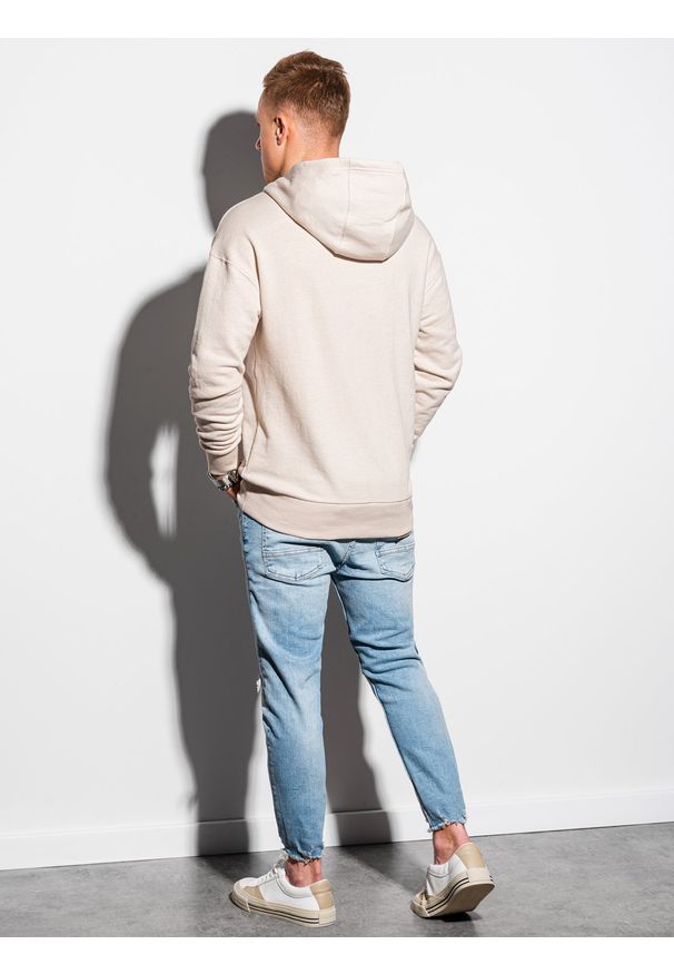 Ombre Clothing - Bluza męska z kapturem B1188 - biała - XXL. Typ kołnierza: kaptur. Kolor: biały. Materiał: bawełna, poliester