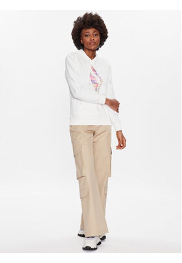 skechers - Skechers Bluza Watercolor WHD84 Biały Regular Fit. Kolor: biały. Materiał: bawełna, syntetyk