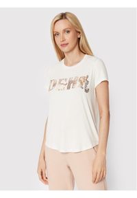 Deha T-Shirt B74492 Beżowy Regular Fit. Kolor: beżowy. Materiał: wiskoza