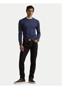 Polo Ralph Lauren Sweter 710946143006 Granatowy Slim Fit. Typ kołnierza: polo. Kolor: niebieski. Materiał: wełna #5
