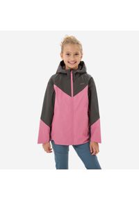 quechua - Kurtka turystyczna dla dzieci MH500 wodoodporna. Kolor: różowy. Materiał: materiał. Sezon: lato. Styl: sportowy. Sport: turystyka piesza #1
