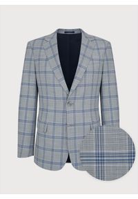 Pako Lorente - PAKO LORENTE – Szara marynarka garniturowa w niebiesko-białą kratę. Kolor: szary, biały, niebieski, wielokolorowy. Materiał: wiskoza. Sezon: wiosna, lato #7
