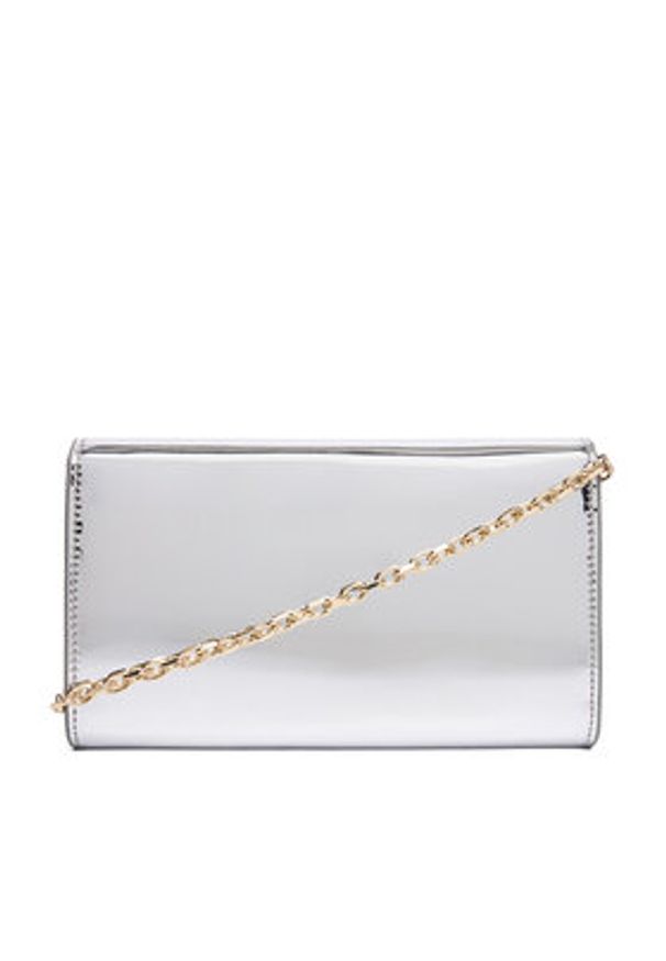 TOMMY HILFIGER - Tommy Hilfiger Torebka Icon Flap W/Chain Met AW0AW17959 Srebrny. Kolor: srebrny. Materiał: skórzane