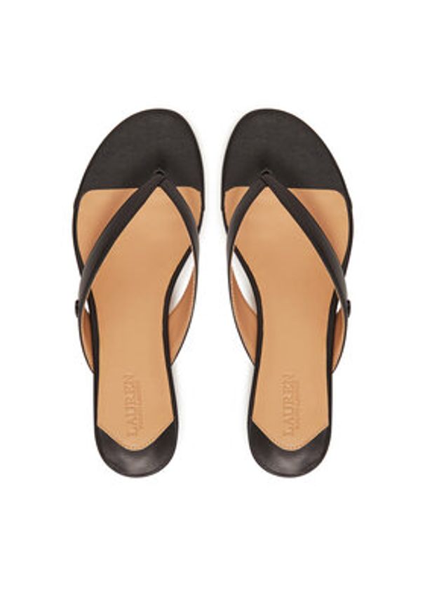 Lauren Ralph Lauren - LAUREN RALPH LAUREN Japonki Francesca 802966841001 Czarny. Kolor: czarny. Materiał: skóra