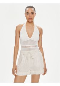 TwinSet - TWINSET Body 241TT3113 Biały Slim Fit. Kolor: biały. Materiał: syntetyk, wiskoza