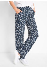 bonprix - Spodnie z dżerseju z mieszanki wiskozy. Kolor: niebieski. Materiał: jersey, wiskoza #1