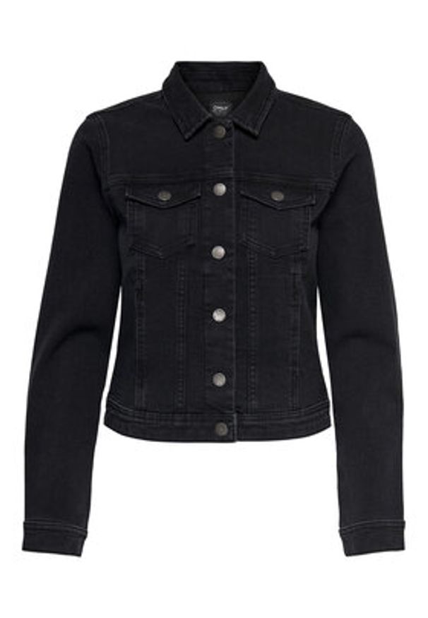 only - ONLY Kurtka jeansowa 15192447 Czarny Regular Fit. Kolor: czarny. Materiał: bawełna, jeans